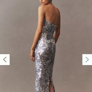 Helsi Leslie Strapless Stretch Sequin Mesh Midi Dress